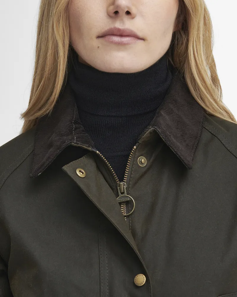 Barbour Ladies Acorn Wax Jacket Olive-9