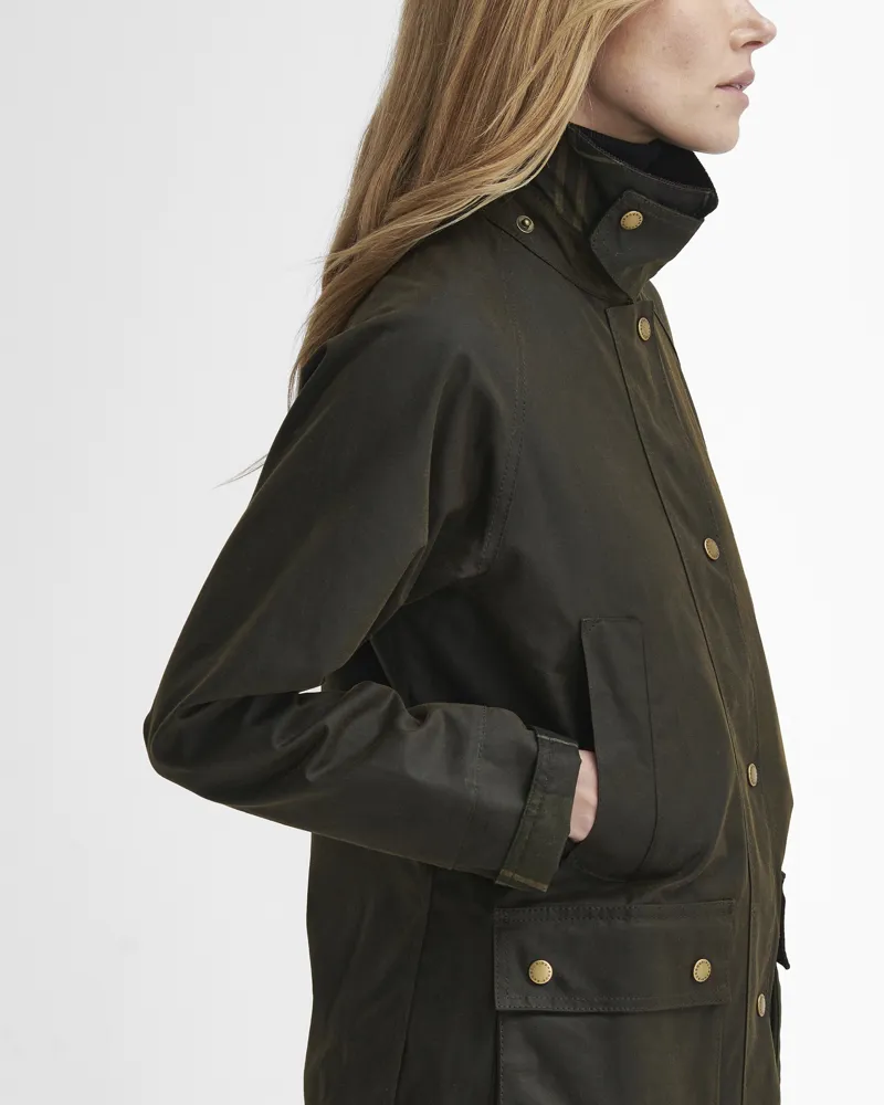 Barbour Ladies Acorn Wax Jacket Olive-8