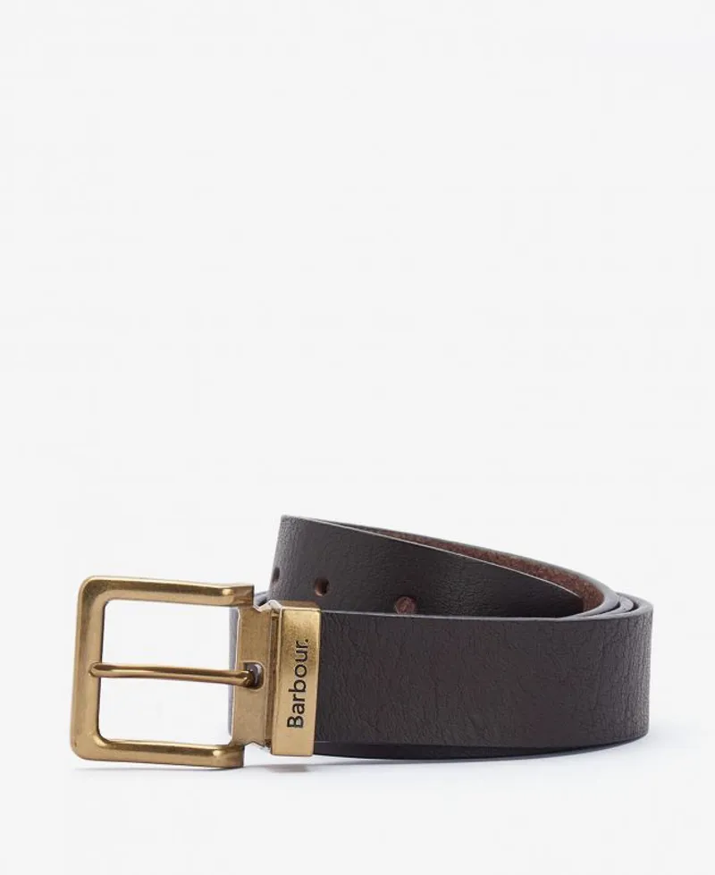 Barbour Blakely Leather Belt Dark Brown-1