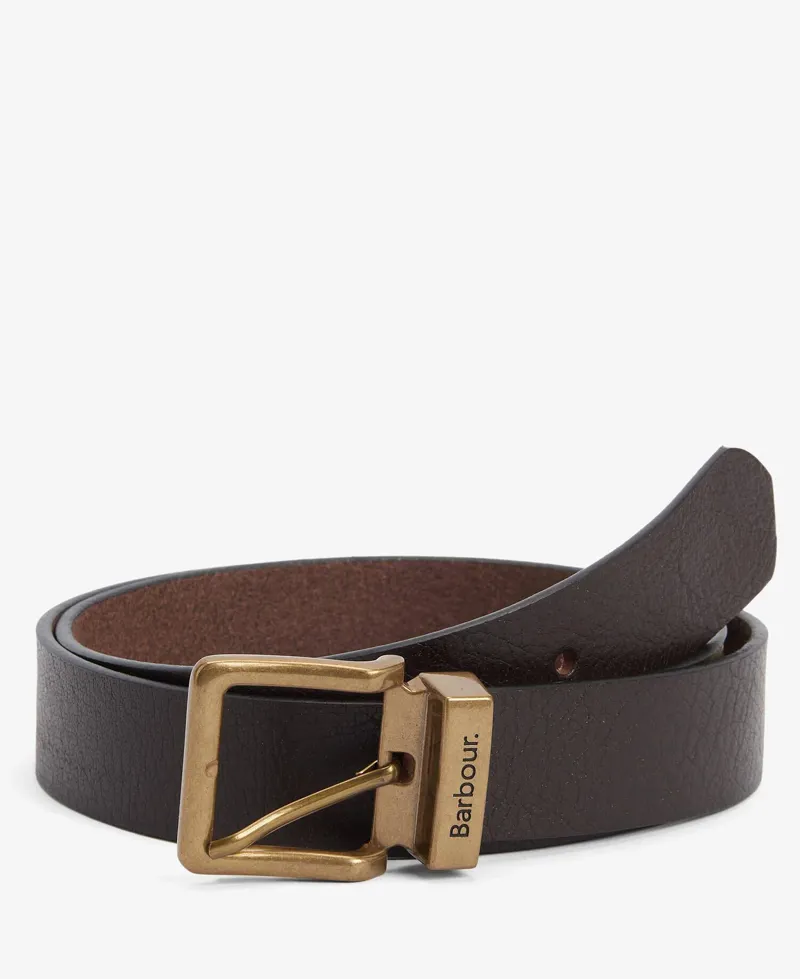 Barbour Blakely Leather Belt Dark Brown