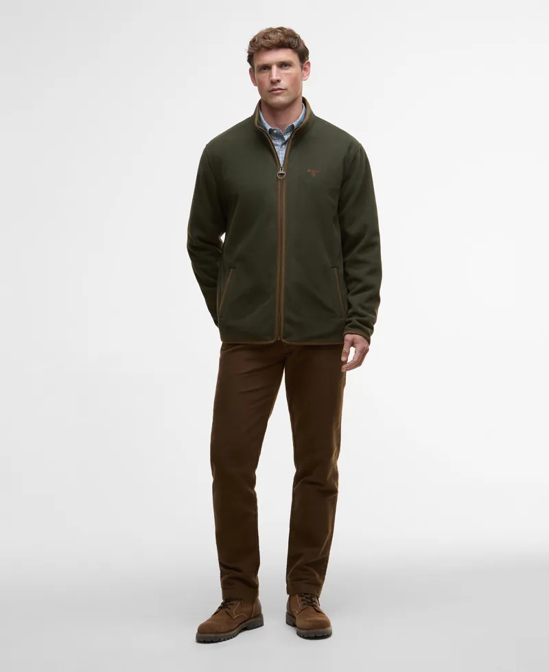 Barbour Mens Harwood Zip Thru Fleece Olive-1