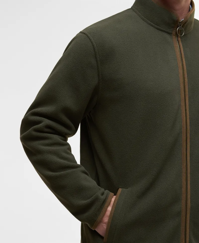 Barbour Mens Harwood Zip Thru Fleece Olive-2