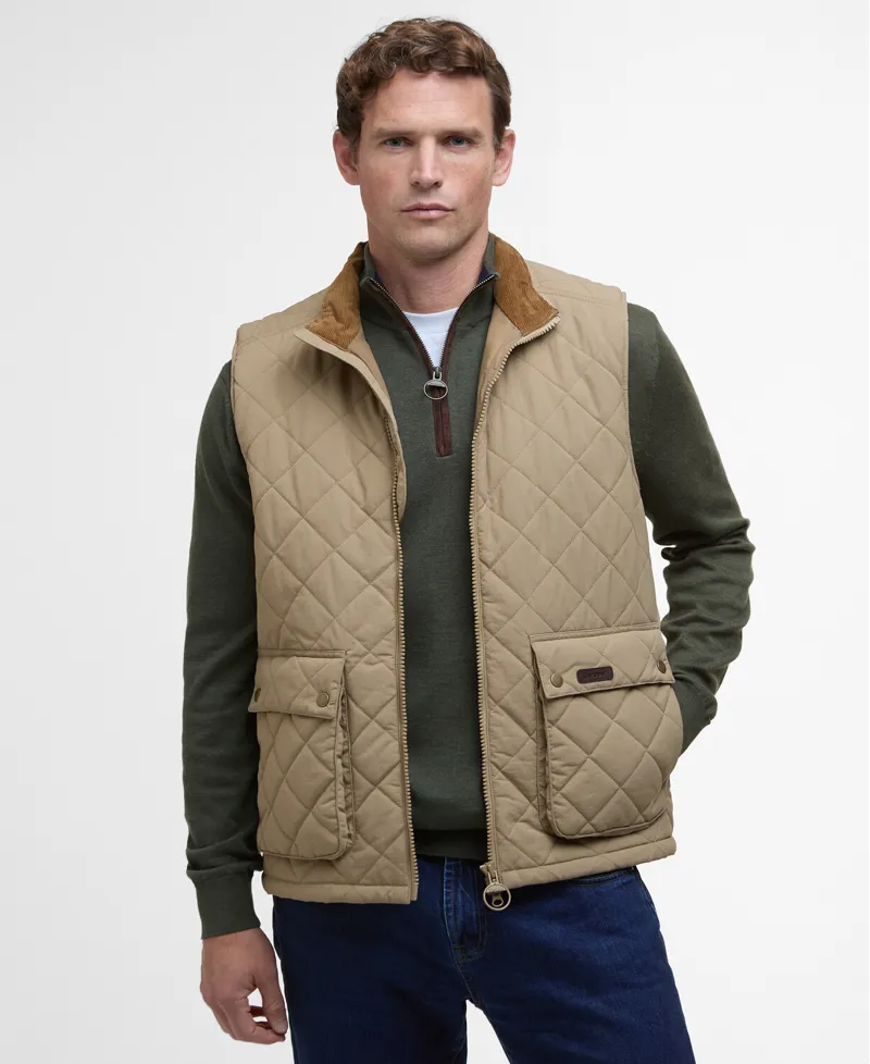 Barbour Mens Fernwood Gilet Military Brown