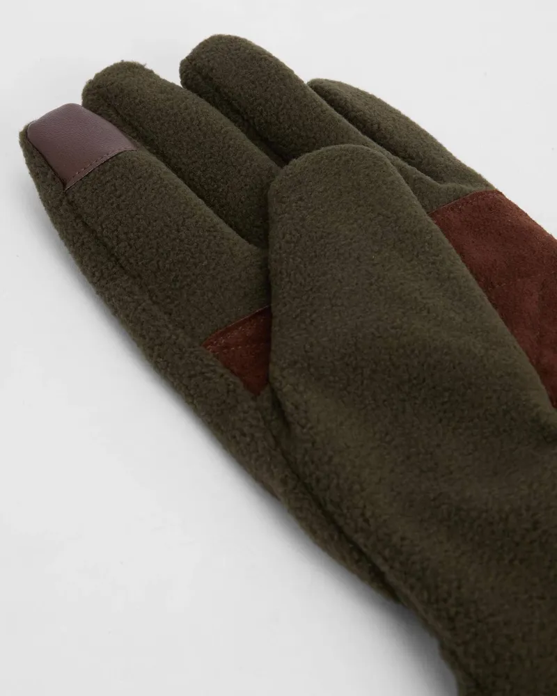 Barbour Coalford Fleece Gloves Olive-2