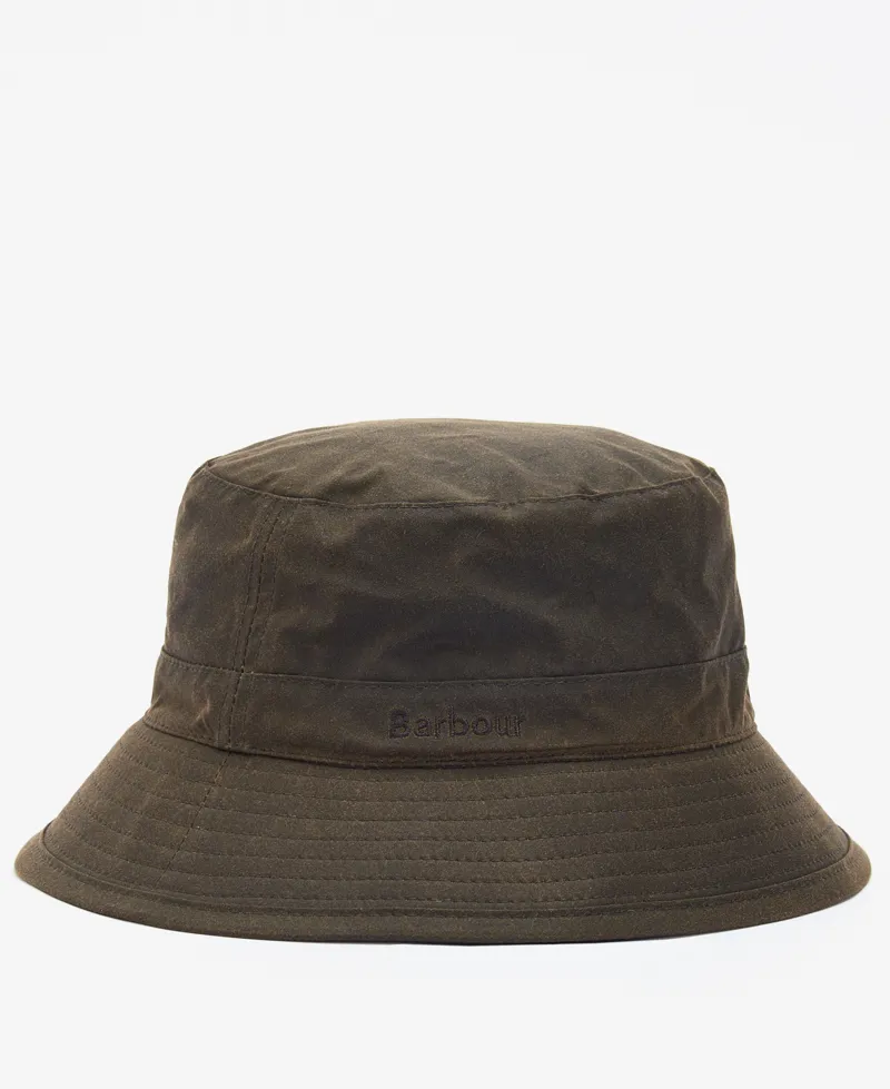 Barbour Waxed Bucket Hat Olive