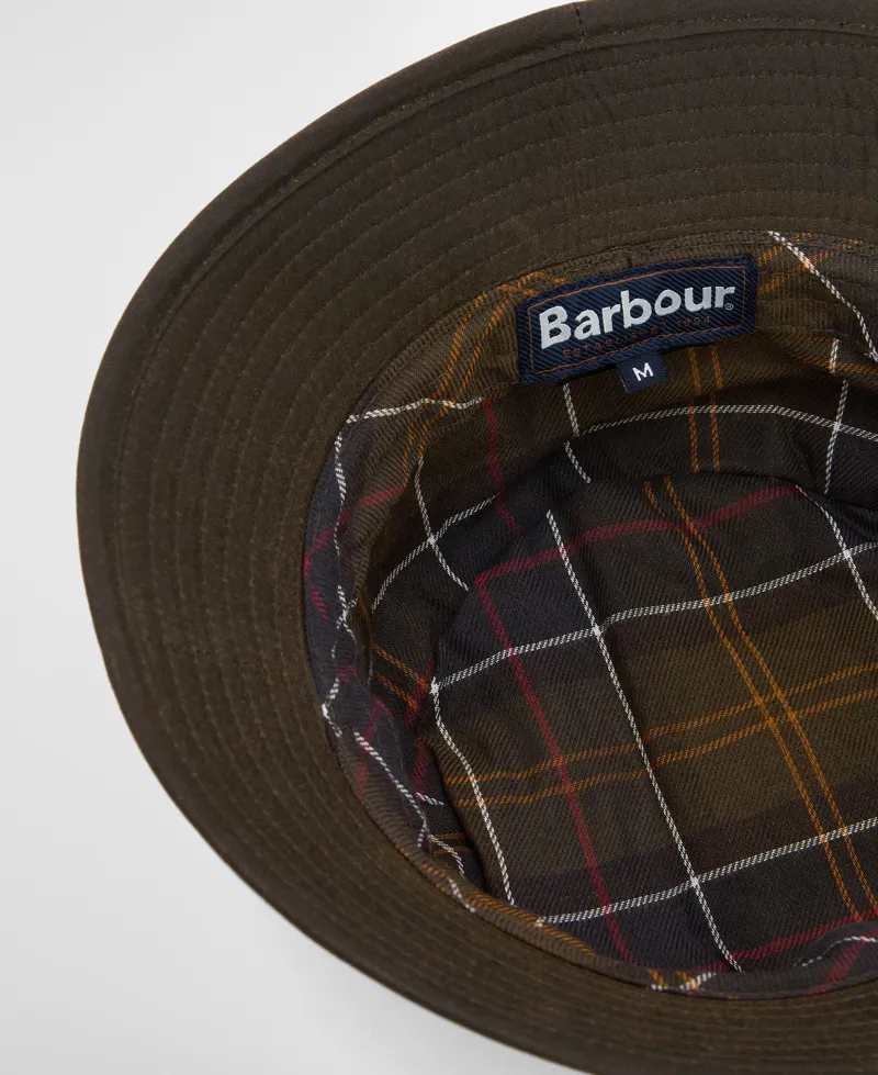 Barbour Waxed Bucket Hat Olive-1