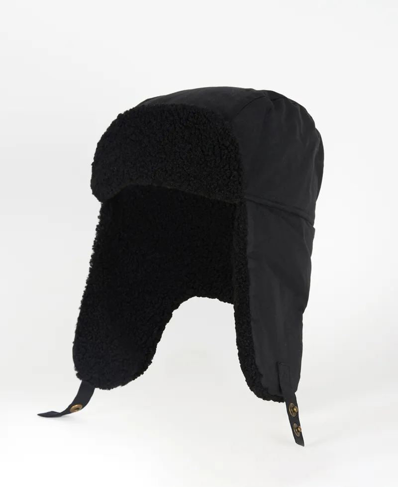Barbour Morar Waxed Trapper Hat Black