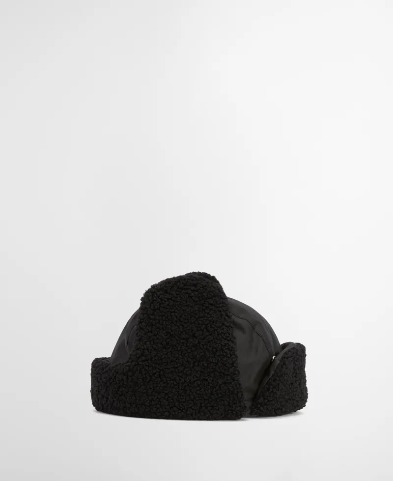 Barbour Morar Waxed Trapper Hat Black-5