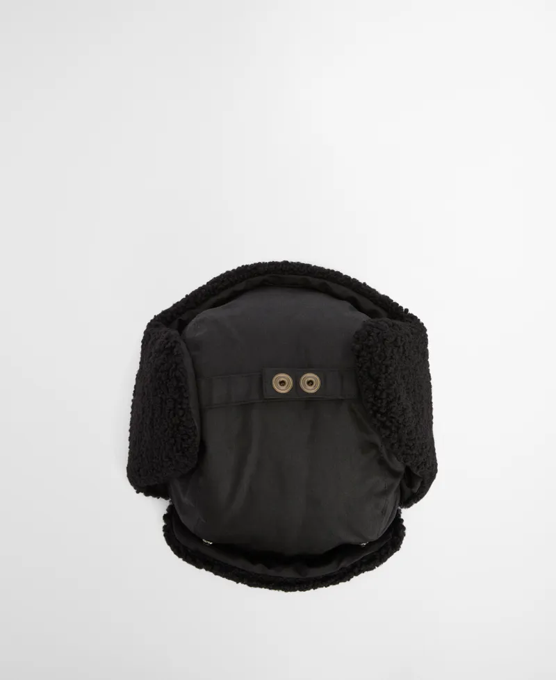Barbour Morar Waxed Trapper Hat Black-4
