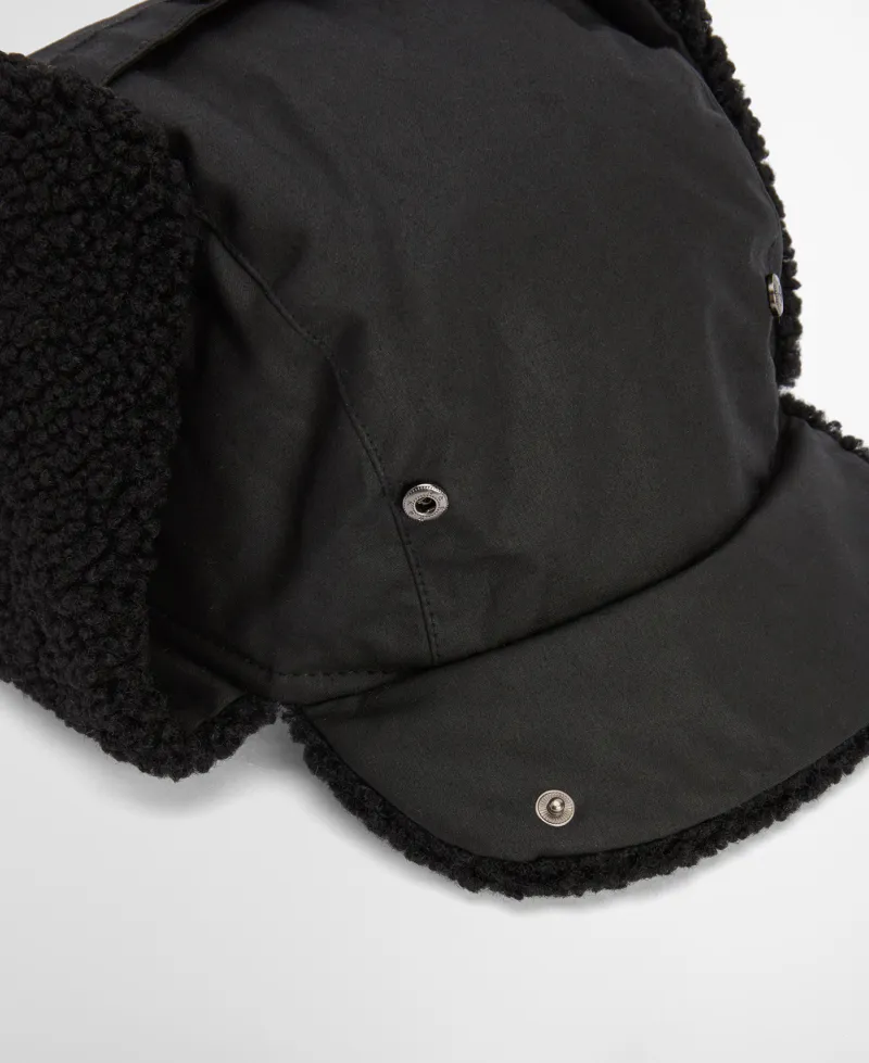 Barbour Morar Waxed Trapper Hat Black-3