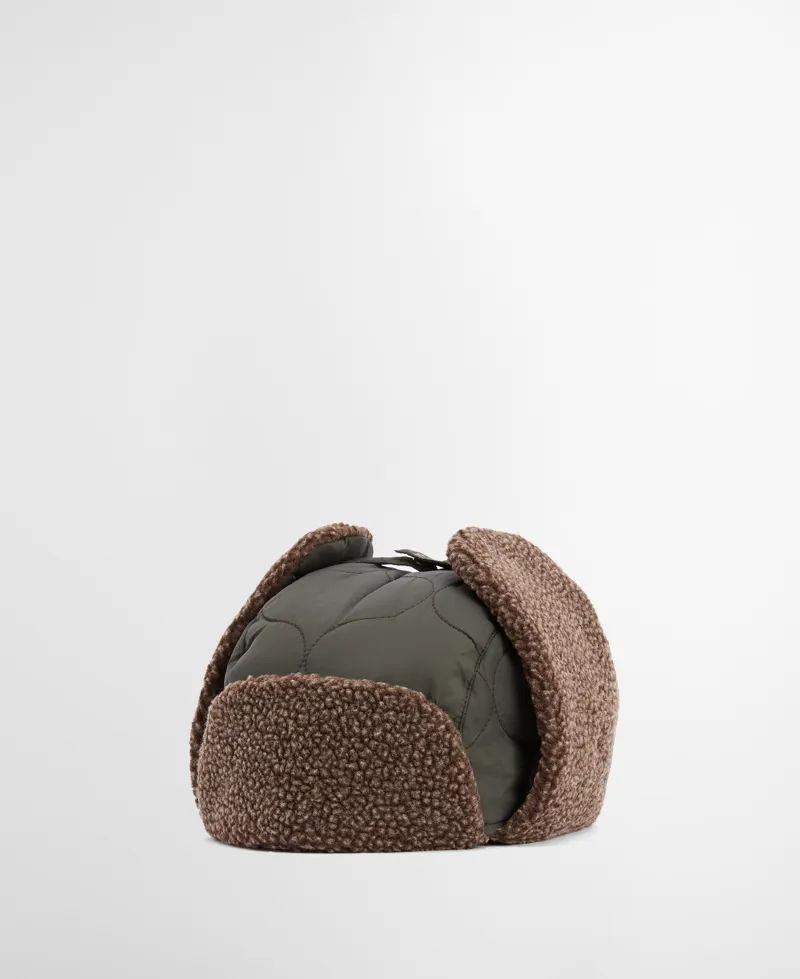 Barbour Sandbay Quilted Trapper Hat Olive