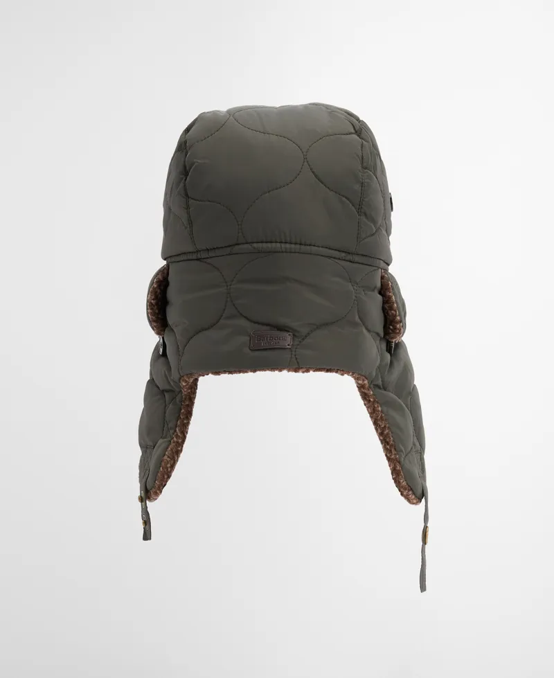 Barbour Sandbay Quilted Trapper Hat Olive-1