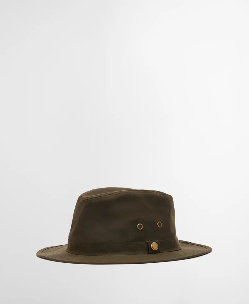 Barbour Crayton Waxed Safari Hat Olive-3
