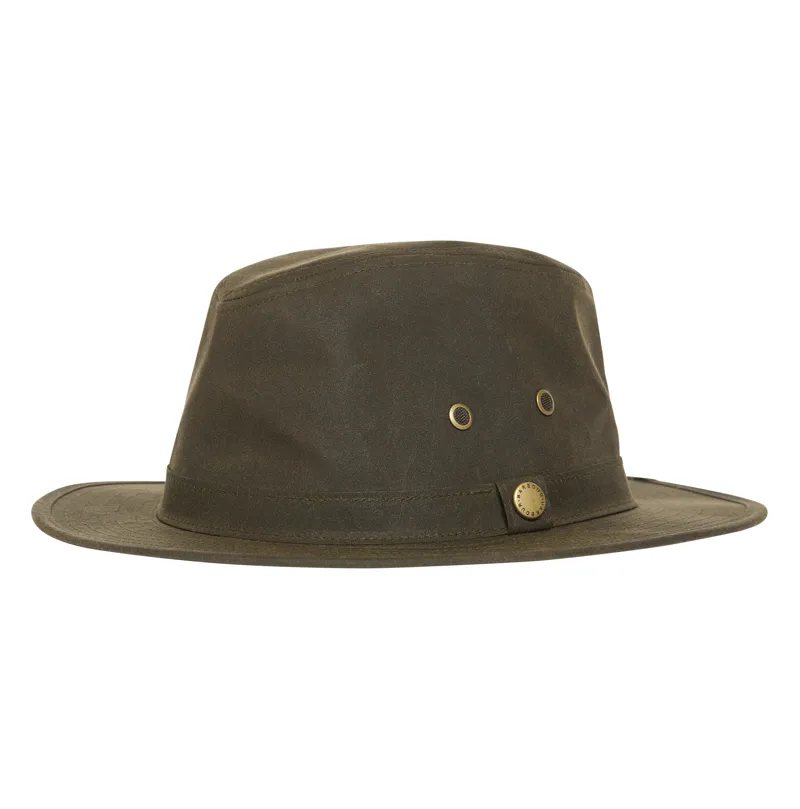 Barbour Crayton Waxed Safari Hat Olive-4