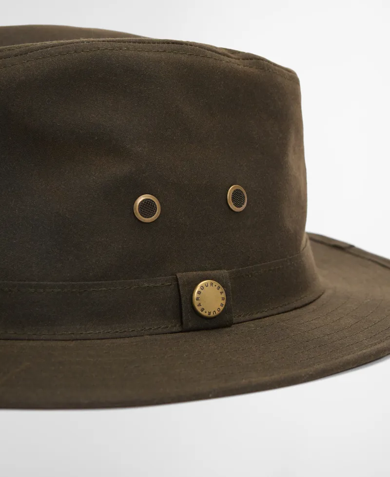 Barbour Crayton Waxed Safari Hat Olive-2