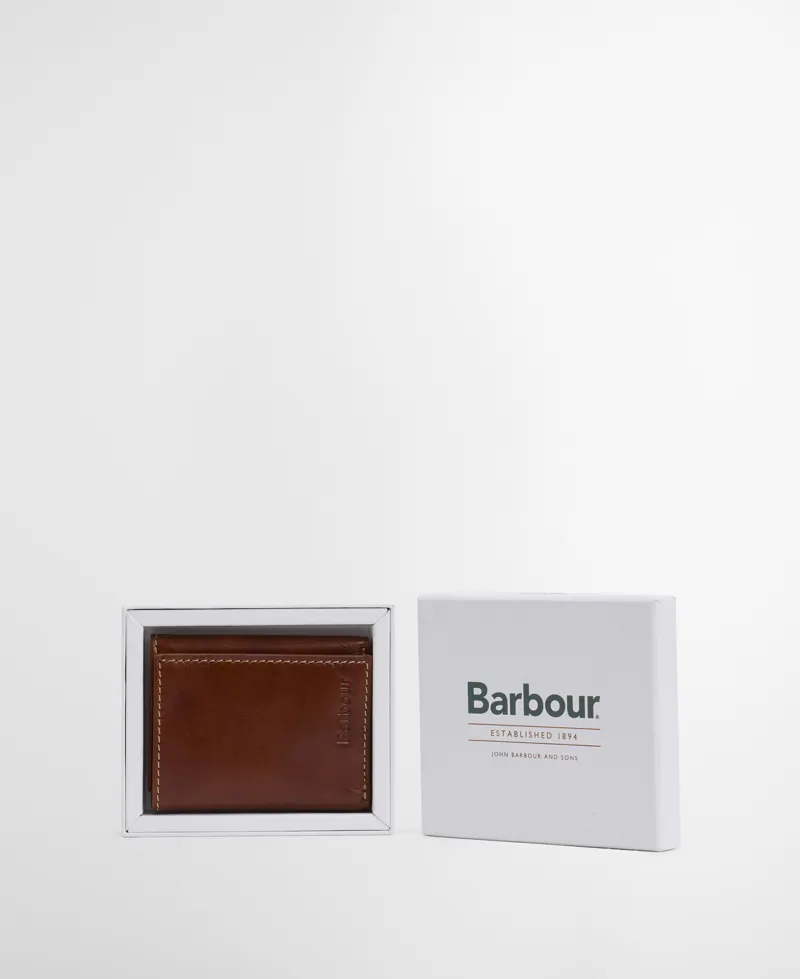 Barbour Bywell Leather BiFold Wallet Brown
