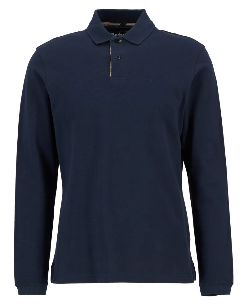Barbour Mens Essential Is Tartan Pique Polo Shirt Navy-2