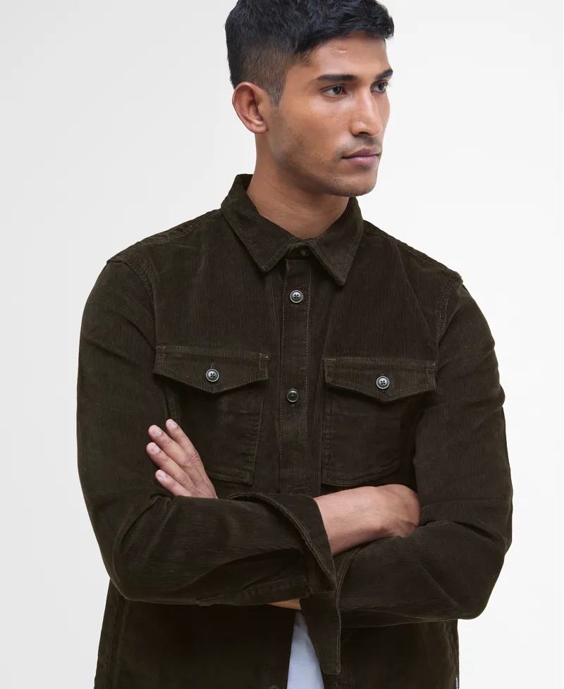 Barbour Mens Regular Cord Overshirt Olive-4