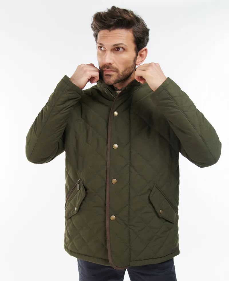 Barbour Mens Waterproof Shoveler Quilted Jacket Darl Olive-6