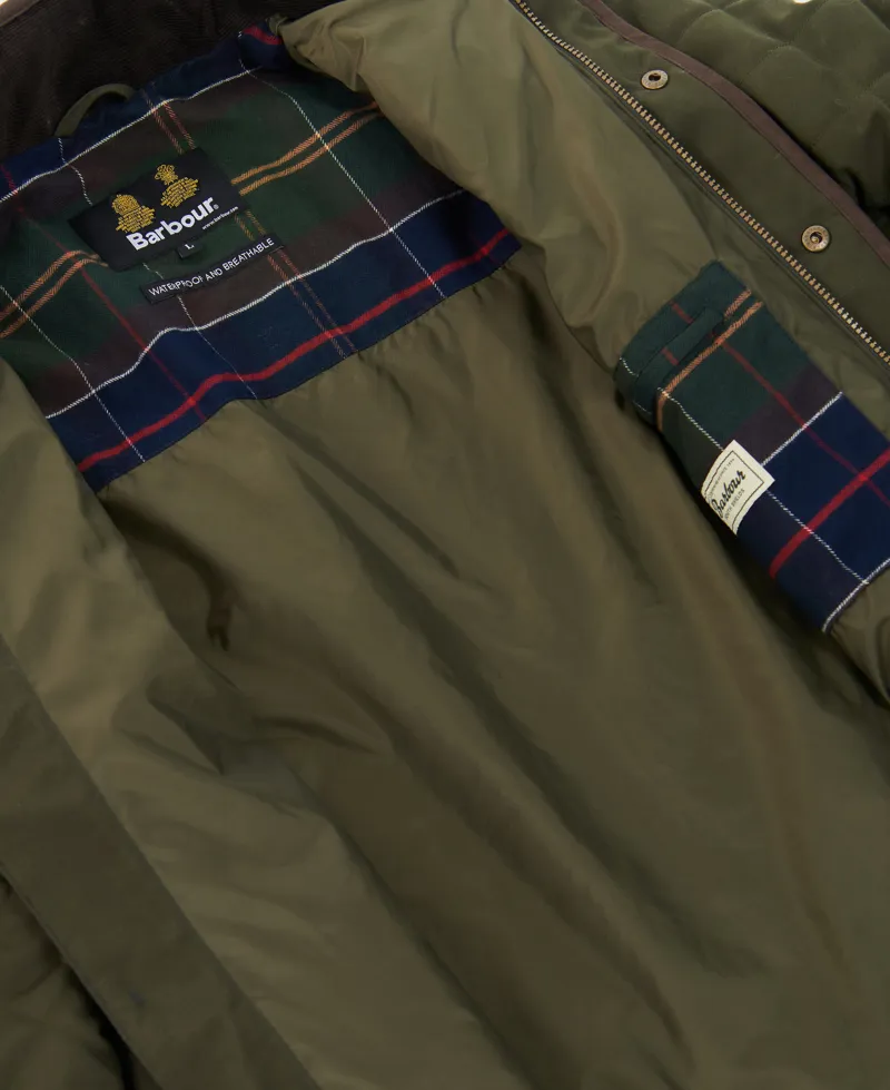 Barbour Mens Waterproof Shoveler Quilted Jacket Darl Olive-9