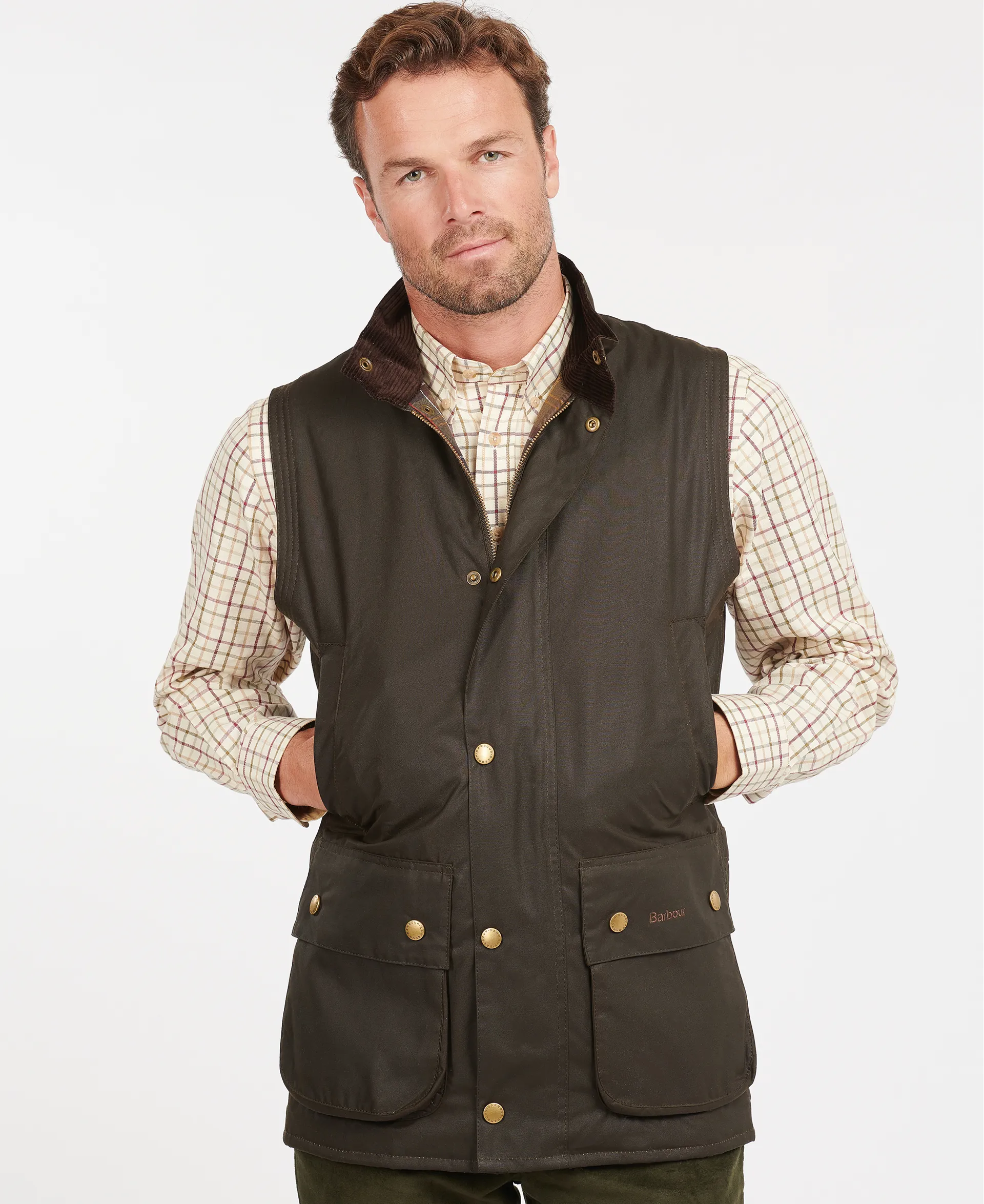 Reelin Barbour Waxed Cotton Vest Barbour Reelin Wax Jacket Sage