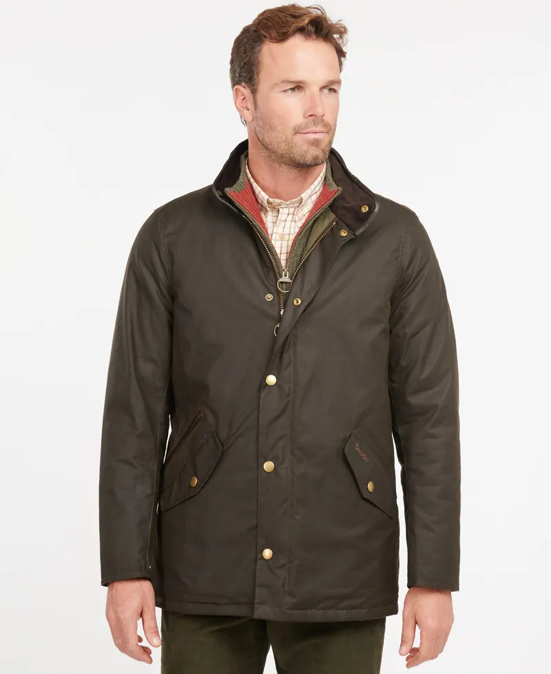 Barbour Mens Prestbury Wax Jacket Olive