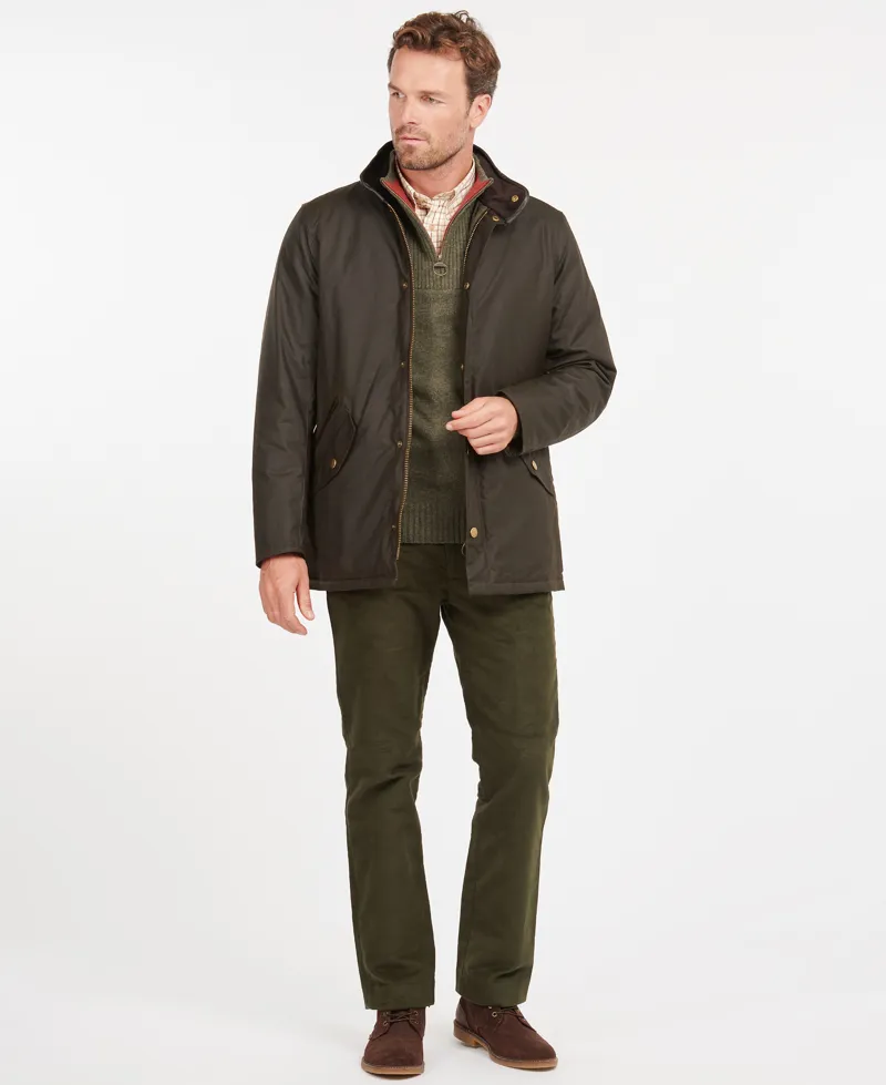 Barbour Mens Prestbury Wax Jacket Olive-1