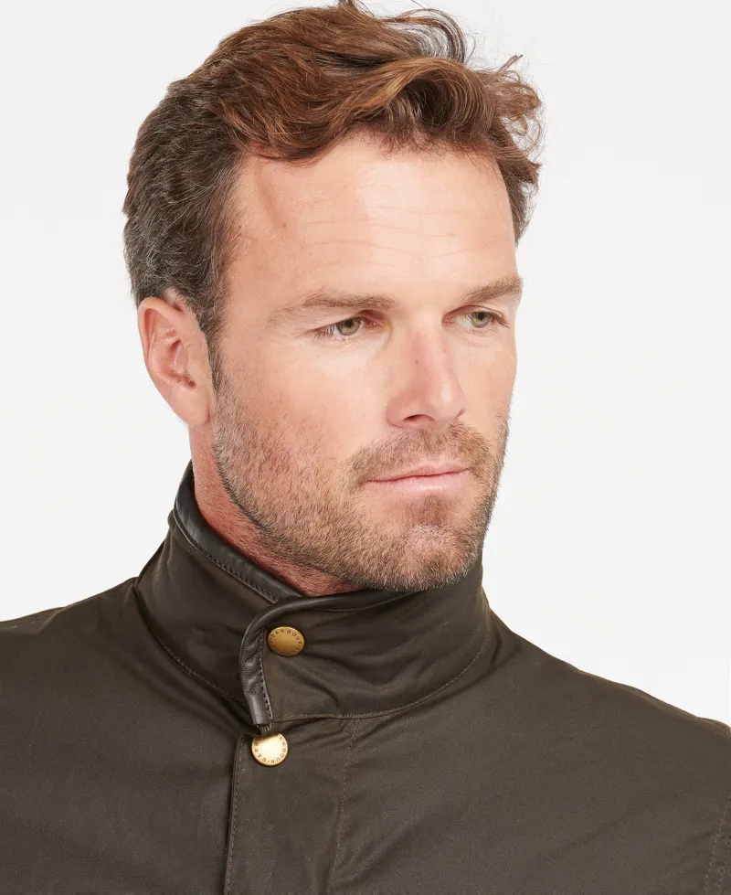 Barbour Mens Prestbury Wax Jacket Olive-3