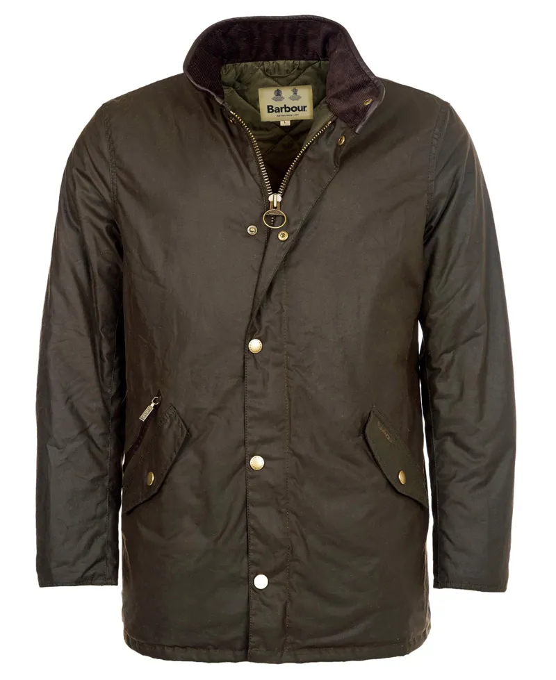 Barbour Mens Prestbury Wax Jacket Olive-9