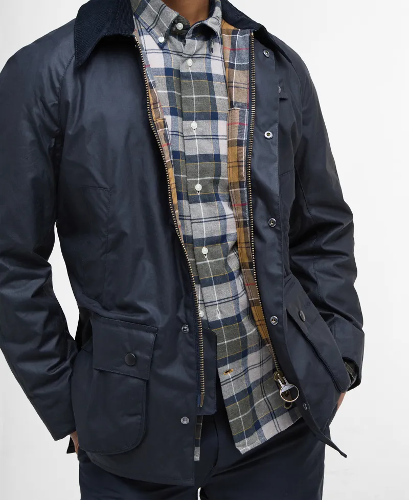 Barbour Mens Ashby Wax Jacket Navy-8