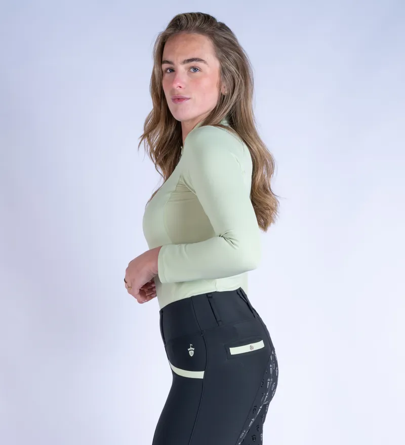 Blackfort Equestrian Cool Mesh Base Layer Long Sleeve Matcha-3