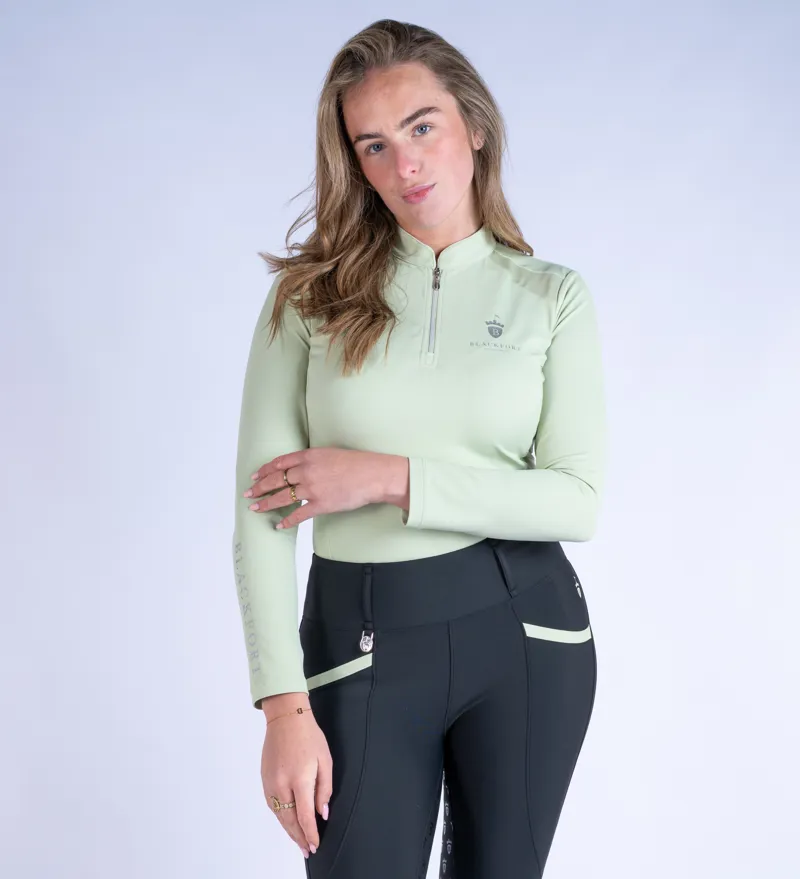 Blackfort Equestrian Cool Mesh Base Layer Long Sleeve Matcha-1