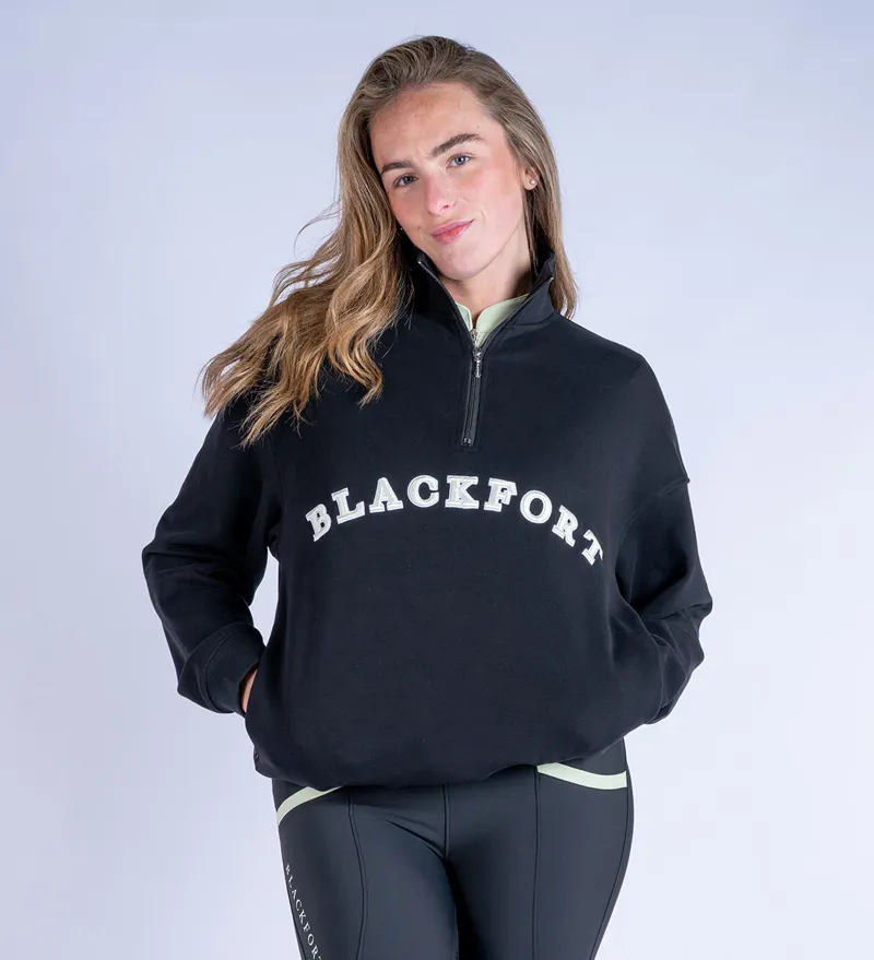 Blackfort Equestrian Ruby Quarter Zip Black/Matcha-2