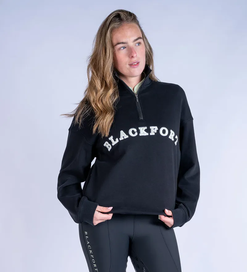 Blackfort Equestrian Ruby Quarter Zip Black/Matcha-4