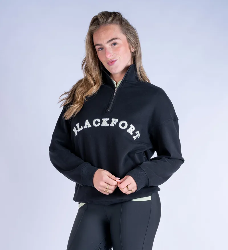 Blackfort Equestrian Ruby Quarter Zip Black/Matcha-5