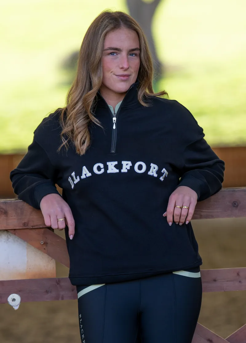 Blackfort Equestrian Ruby Quarter Zip Black/Matcha-6
