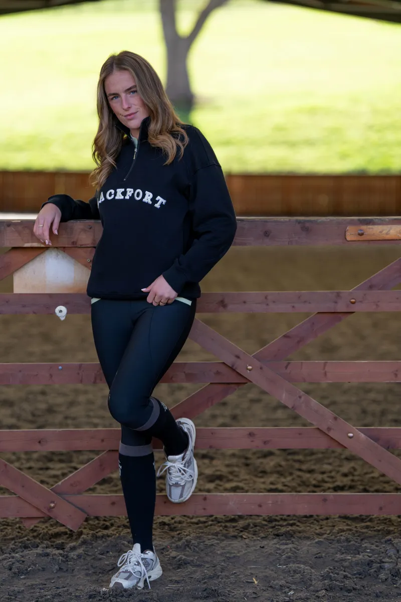 Blackfort Equestrian Ruby Quarter Zip Black/Matcha-7