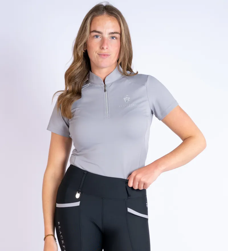 Blackfort Equestrian Cool Mesh Base Layer Short Sleeve Mushroom