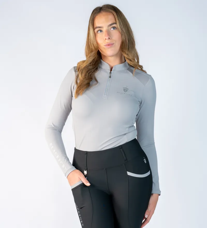 Blackfort Equestrian Cool Mesh Base Layer Long Sleeve Mushroom-2