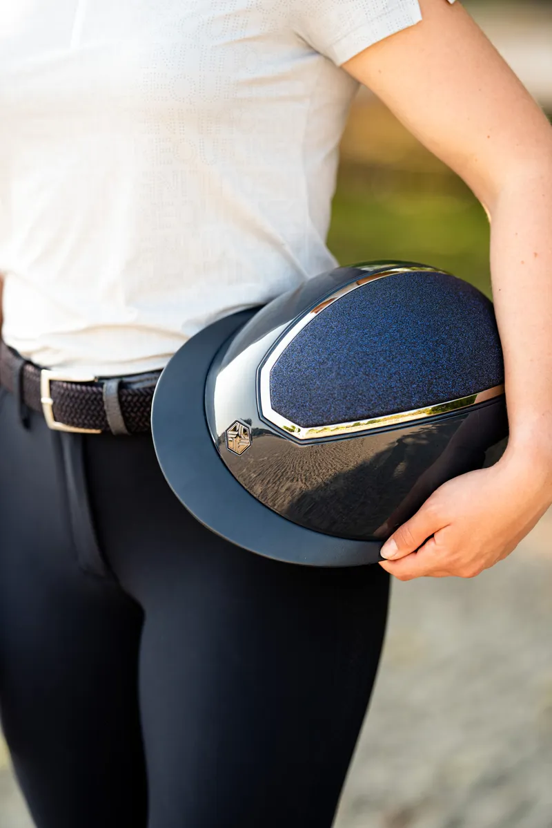 Charles Owen EQx Kylo Sparkly Riding Helmet Navy Gloss/Pewter