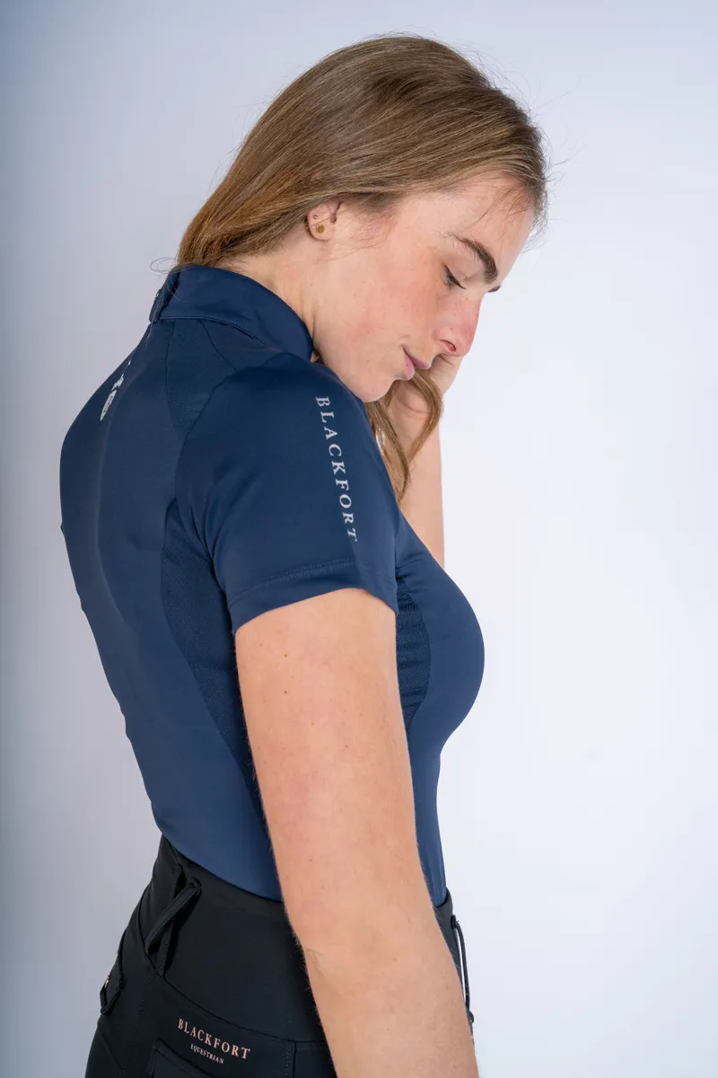 Blackfort Equestrian Cool Mesh Base Layer Short Sleeve Navy-1