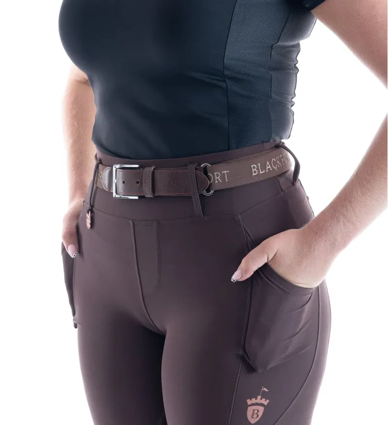 Blackfort Equestrian Signature Belt Chocolate With Tan Leather