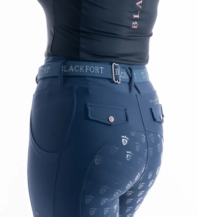 Blackfort Equestrian Signature Belt Navy With Tan Leather-1