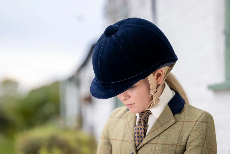 Charles Owen Hampton Velvet Riding Hat Black-1