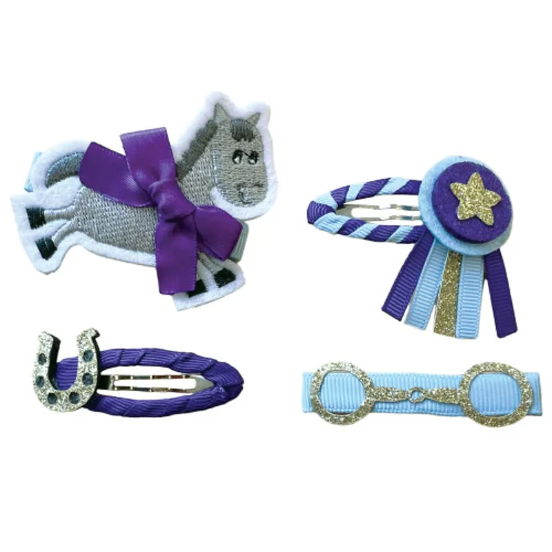 Equetech Childs Gymkhana Pony Hair Clips Set of  4