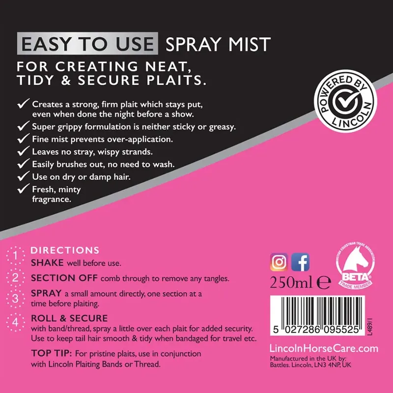 Lincoln Plaiting Mist 250ml-1
