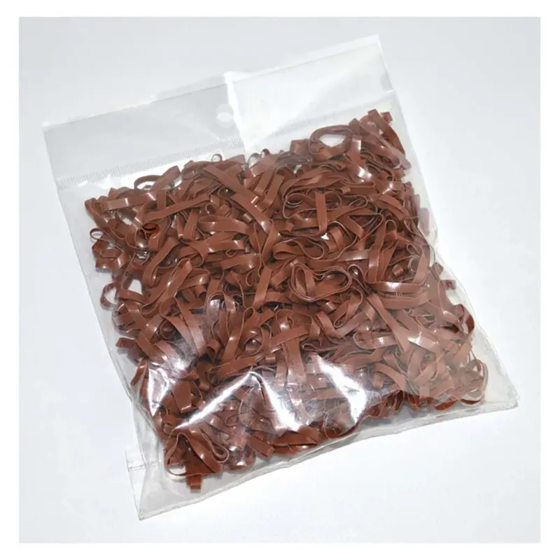 Lincoln Silicone Plaiting Bands 500 Approx. Brown-1