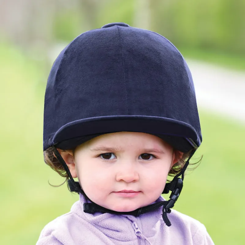 Equetech Childs Premium Velvet Show Hat Silk Navy