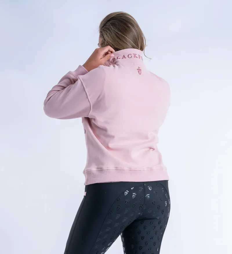 Blackfort Ladies Ella Quater Zip Sweatshirt Blush Pink-7