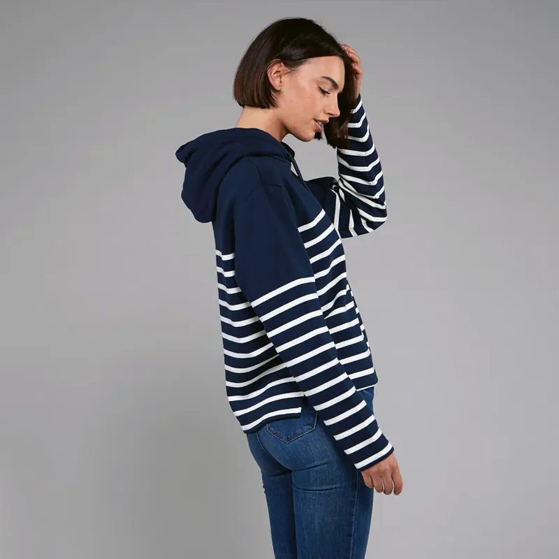 Toggi Ladies Princetown Hoodie Midnight Navy Stripe-5